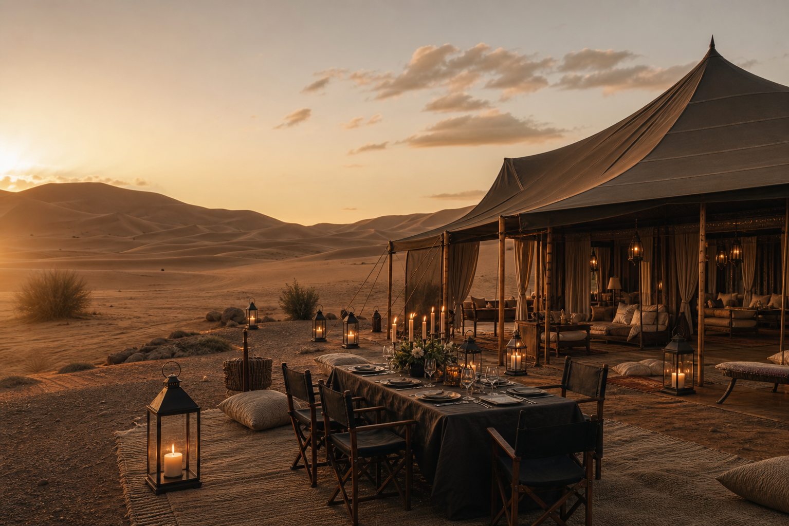 Bivouac privé dans le désert marocain
