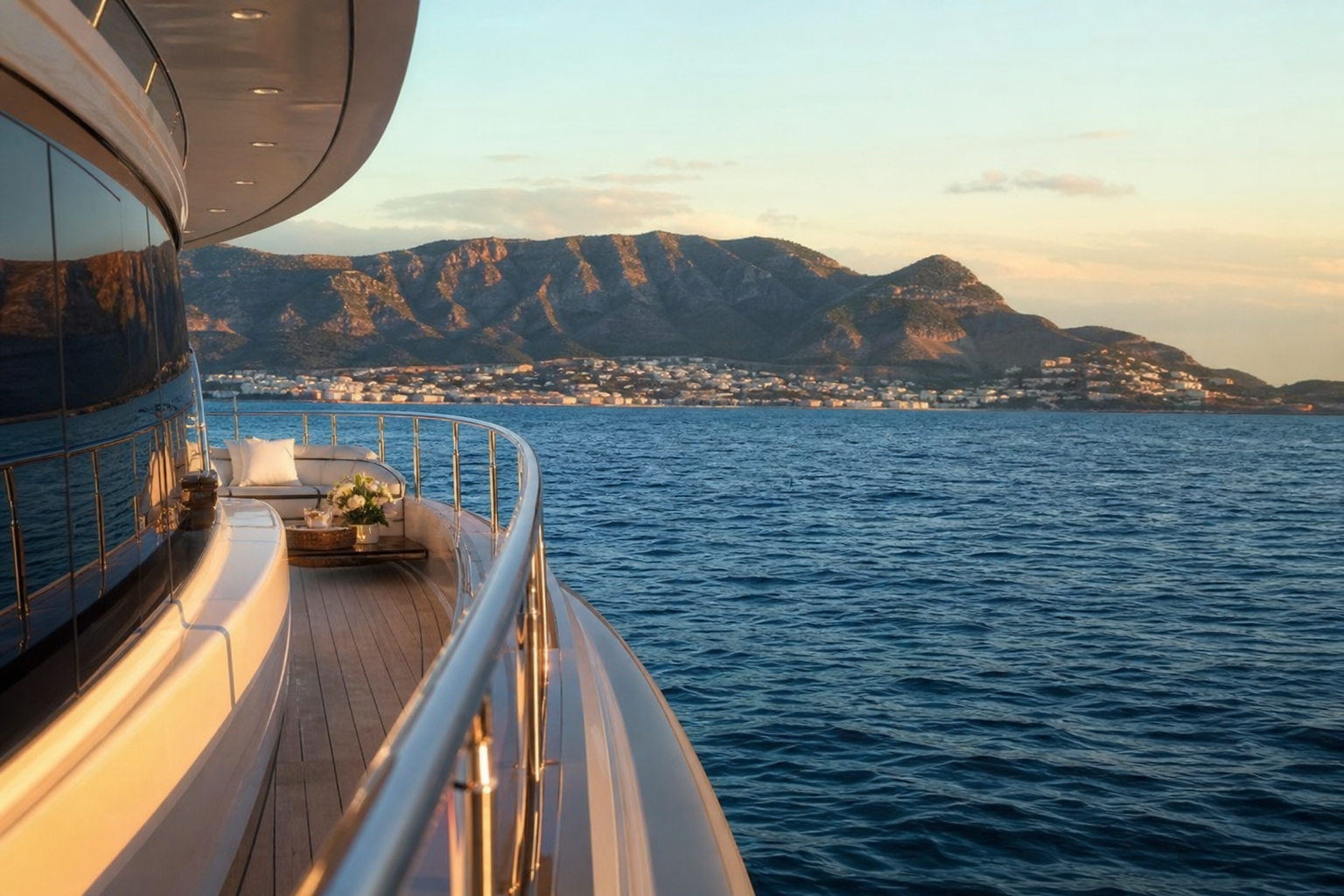 Yacht privé sur la côte méditerranéenne